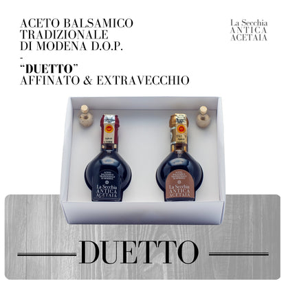 Aceto Balsamico Tradizionale di Modena D.O.P. DUETTO ”EXTRAVECCHIO + AFFINATO"