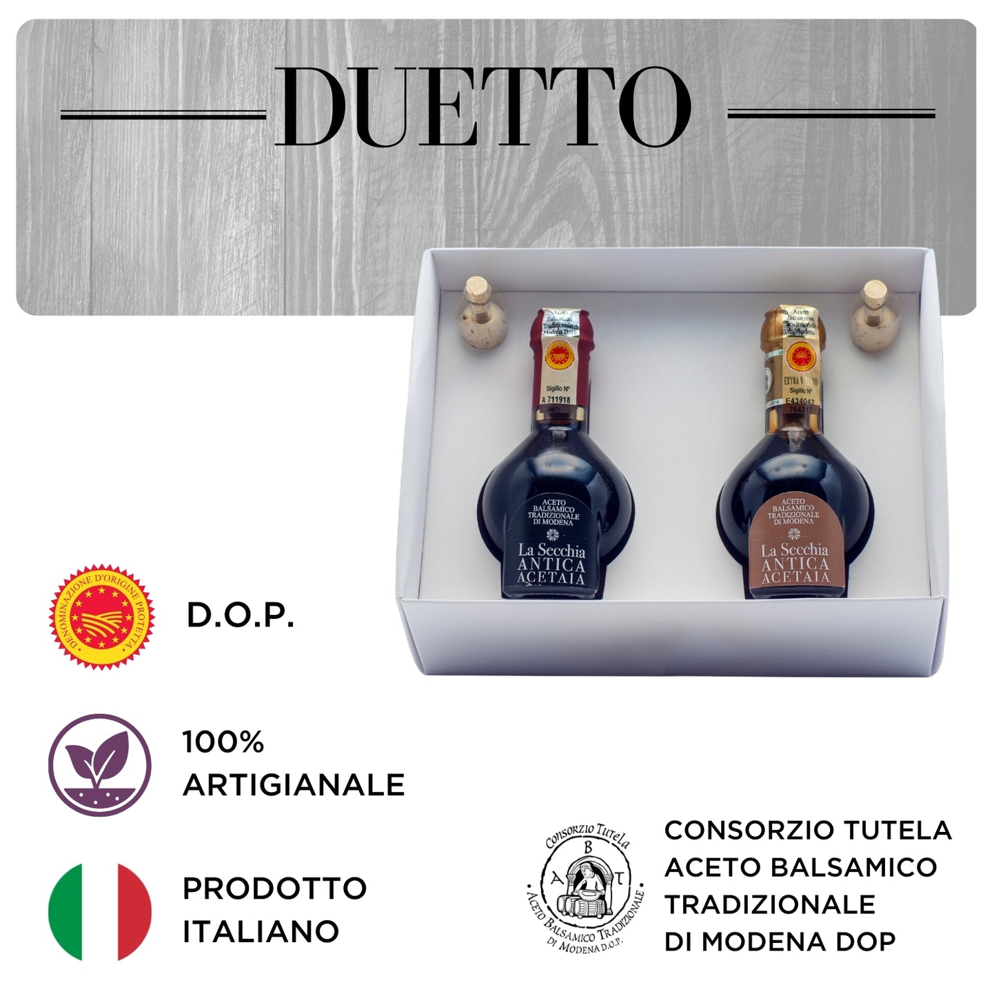 Traditional Balsamic Vinegar of Modena DOP DUETTO "EXTRAGED + REFINED" 